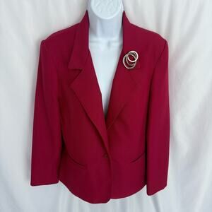 Vtg. Carriage Count Blazer w/ Broach Size 8
